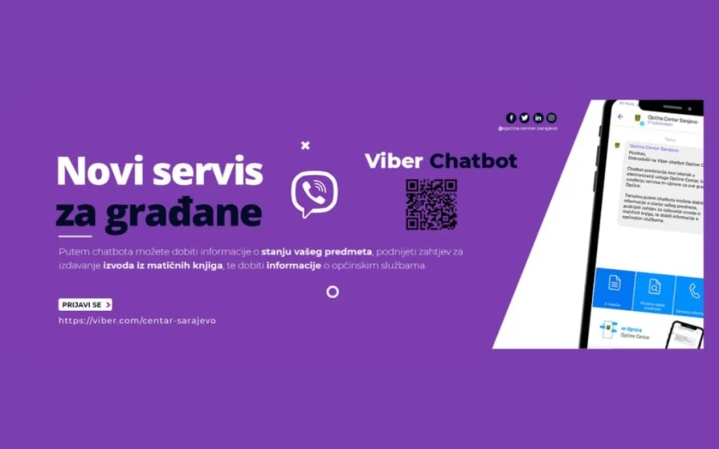Nova usluga Općine Centar: Viber Chatbot aplikacija