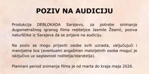 Jasmila Žbanić poziva na audiciju: Traže se naturščici iz Sarajeva