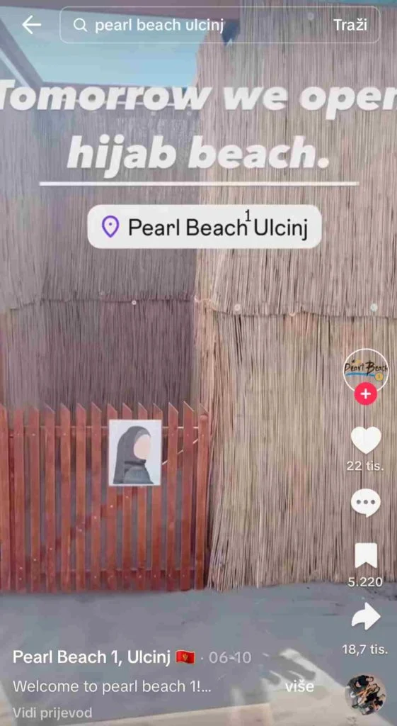 plaža za žene s hidžabom Ulcinj